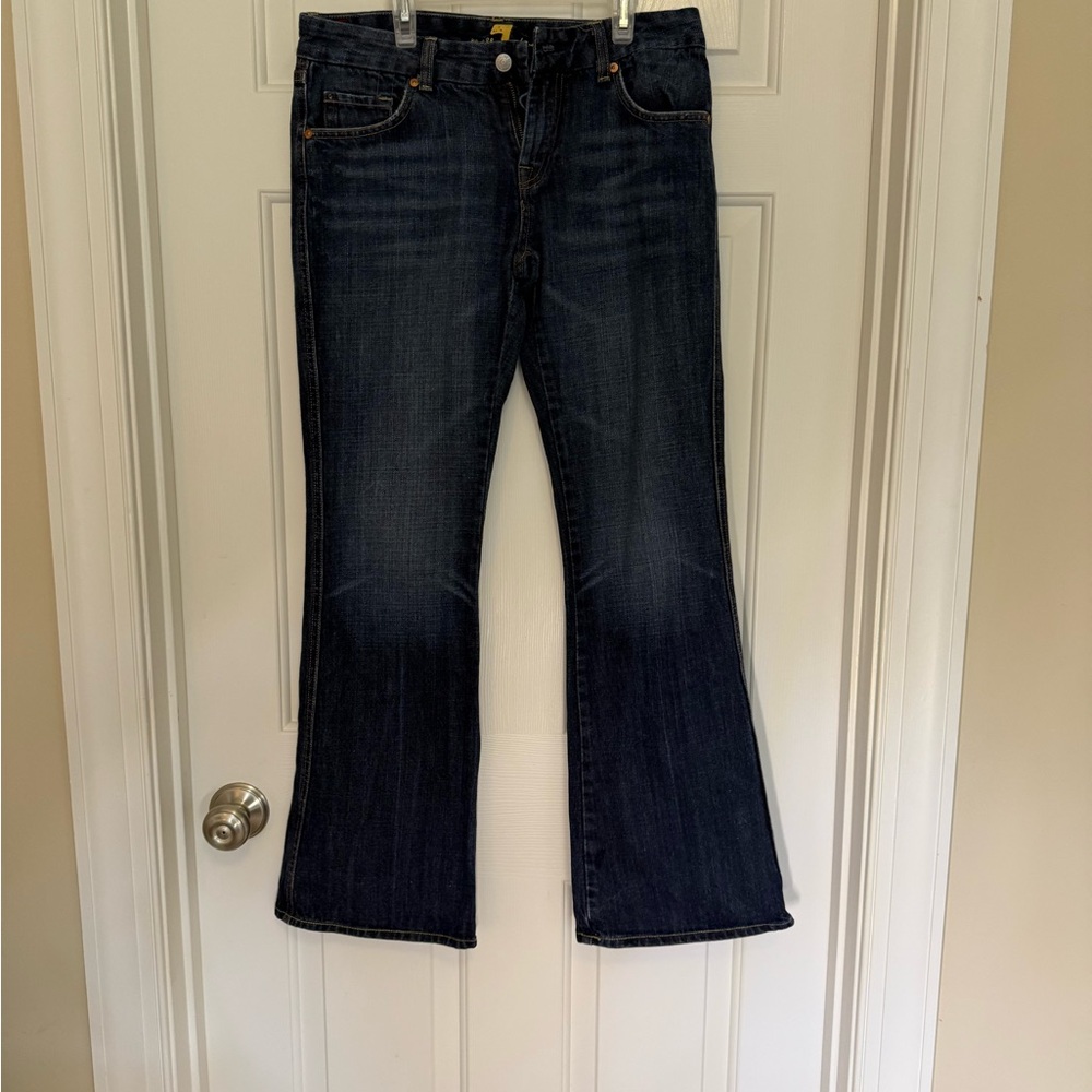 7 For All Mankind Dark Blue Boot Cut Jeans